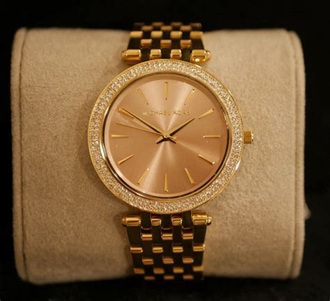 michael kors pink face gold watch|michael kors rhinestone watch.